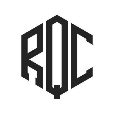 RQC Logo Tasarımı. İlk Harf RQC Monogram Logosu Hexagon şekli ile