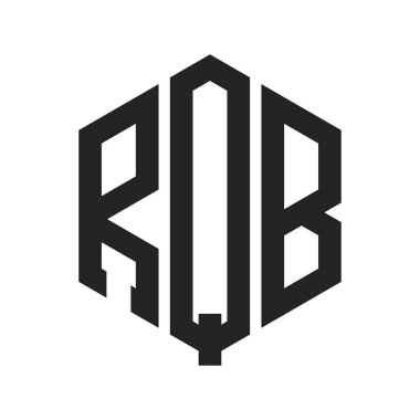 RQB Logo Tasarımı. İlk Harf RQB Monogram Logosu Hexagon şekli ile