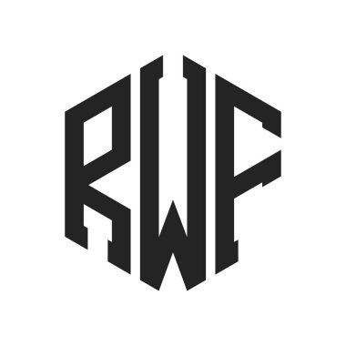 RWF Logo Tasarımı. İlk Harf RWF Monogram Logosu Hexagon şekli ile