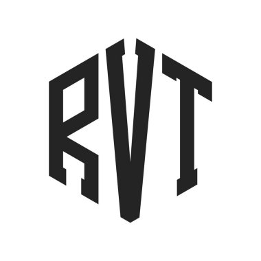RVT Logo Tasarımı. Altıgen şekil kullanan İlk Harf RVT Monogram Logosu