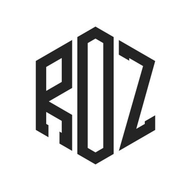 ROZ Logo Tasarımı. Altıgen şekil kullanan İlk Harf ROZ Monogram Logosu