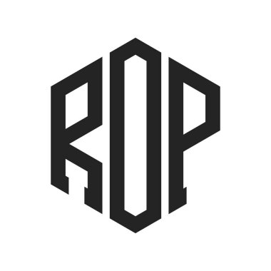 ROP Logo Tasarımı. Altıgen şekil kullanan İlk Harf ROP Monogram Logosu