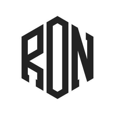 RON Logo Tasarımı. Altıgen şekil kullanan ilk harf RON Monogram logosu