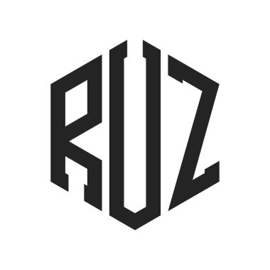 RUZ Logo Design. Initial Letter RUZ Monogram Logo using Hexagon shape clipart