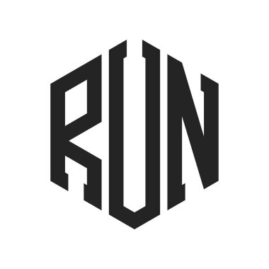 RUN Logo Tasarımı. Altıgen şekil kullanan ilk Harf Monogram Logosu