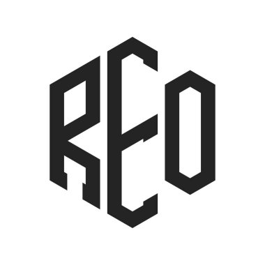REO Logo Design. Initial Letter REO Monogram Logo using Hexagon shape clipart