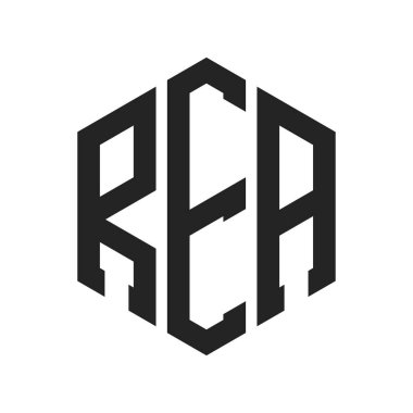 REA Logo Design. Initial Letter REA Monogram Logo using Hexagon shape clipart