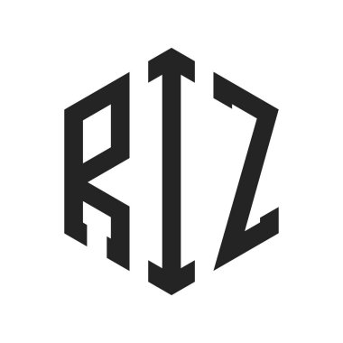 RIZ Logo Tasarımı. Altıgen şekilli ilk harf RIZ Monogram Logosu