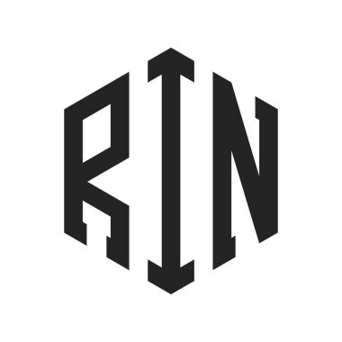 RIN Logo Tasarımı. Altıgen şekil kullanan İlk Harf RIN Monogram Logosu