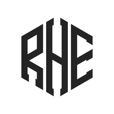 RHE Logo Design. Initial Letter RHE Monogram Logo using Hexagon shape clipart
