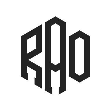 RAO Logo Design. Initial Letter RAO Monogram Logo using Hexagon shape clipart
