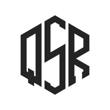 QSR Logo Tasarımı. İlk Harf QSR Monogram Logosu Hexagon şekli ile
