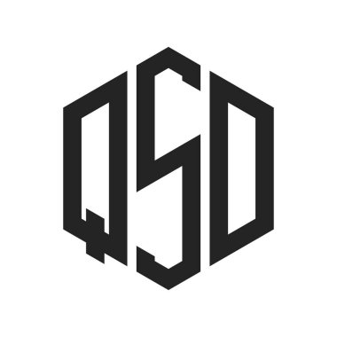 QSD Logo Tasarımı. Altıgen şekilli ilk Harf QSD Monogram Logosu