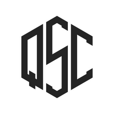 QSC Logo Tasarımı. İlk Harf QSC Monogram Logosu Hexagon şekli ile