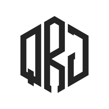 QRJ Logo Tasarımı. İlk Harf QRJ Monogram Logosu Hexagon şekli ile