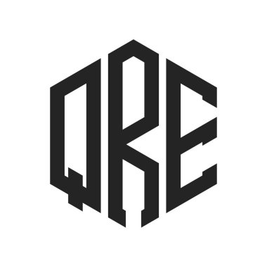 QRE Logo Tasarımı. Altıgen şekil kullanan ilk Harf QRE Monogram Logosu