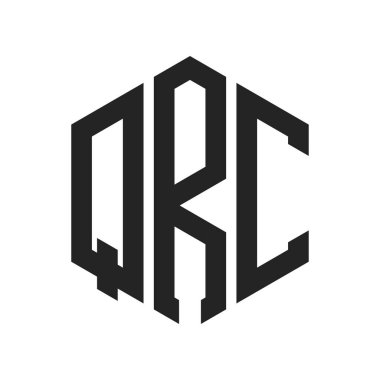 QRC Logo Tasarımı. İlk Harf QRC Monogram Logosu Hexagon şekli ile