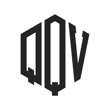 QQV Logo Tasarımı. İlk Harf QQV Monogram Logosu Hexagon şekli ile