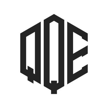 QQE Logo Tasarımı. İlk Harf QQE Monogram Logosu Hexagon şekli ile