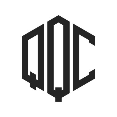 QQC Logo Tasarımı. İlk Harf QQC Monogram Logosu Hexagon şekli ile