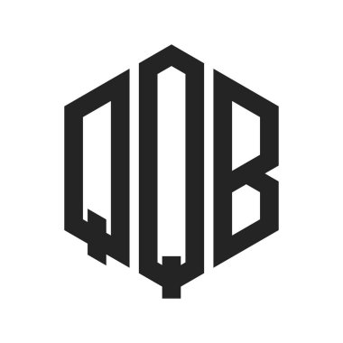 QQB Logo Tasarımı. Baş Harf QQB Monogram Logosu Hexagon şekli ile