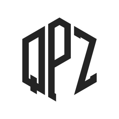 QPZ Logo Tasarımı. İlk Harf QPZ Monogram Logosu Hexagon şekli ile