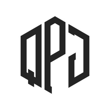 QPJ Logo Tasarımı. Altıgen şekil kullanan ilk Harf QPJ Monogram Logosu