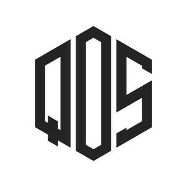 QOS Logo Design. Initial Letter QOS Monogram Logo using Hexagon shape clipart