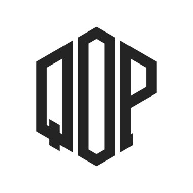 QOP Logo Tasarımı. Altıgen şekilli ilk Harf QOP Monogram Logosu