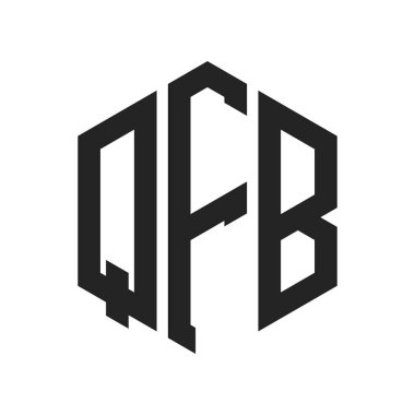 QFB Logo Tasarımı. Altıgen şekil kullanan ilk Harf QFB Monogram Logosu