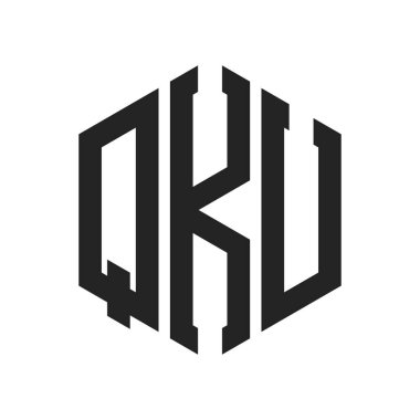 QKU Logo Tasarımı. İlk Harf QKU Monogram Logosu Hexagon şekli ile