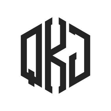 QKJ Logo Tasarımı. Altıgen şekilli ilk Harf QKJ Monogram Logosu