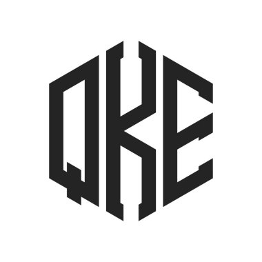 QKE Logo Tasarımı. Altıgen şekil kullanan ilk Harf QKE Monogram Logosu