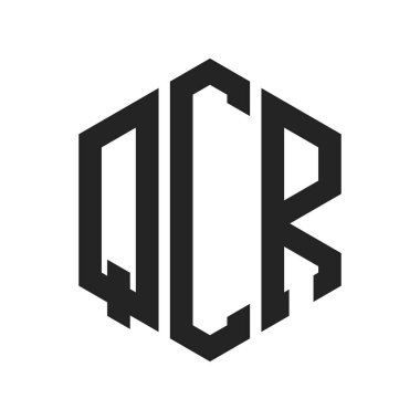 QCR Logo Tasarımı. İlk Harf QCR Monogram Logosu Hexagon şekli ile