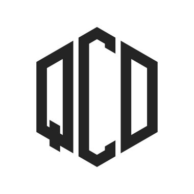 QCD Logo Design. Initial Letter QCD Monogram Logo using Hexagon shape clipart