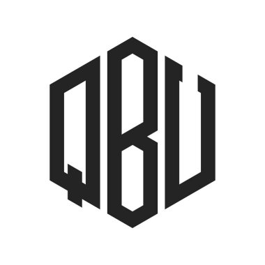 QBU Logo Tasarımı. Altıgen şekilli ilk Harf QBU Monogram Logosu