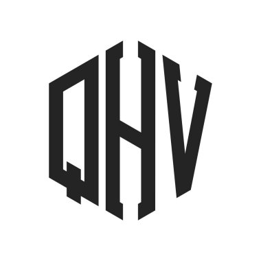 QHV Logo Tasarımı. İlk Harf QHV Monogram Logosu Hexagon şekli ile