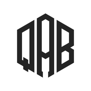 QAB Logo Tasarımı. Altıgen şekilli ilk Harf QAB Monogram Logosu