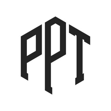 PPT Logo Tasarımı. Altıgen şekil kullanan ilk Harf PPT Monogram Logosu