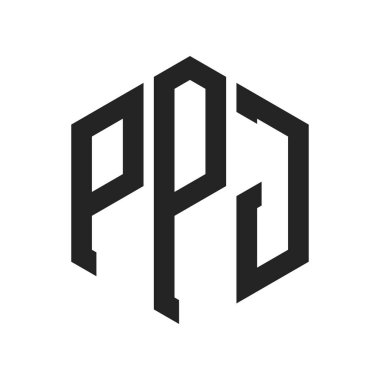 PPJ Logo Tasarımı. Altıgen şekil kullanan ilk Harf PPJ Monogram Logosu