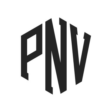 PNV Logo Design. Initial Letter PNV Monogram Logo using Hexagon shape clipart