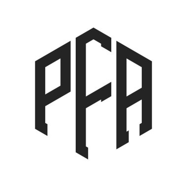 PFA Logo Design. Initial Letter PFA Monogram Logo using Hexagon shape clipart