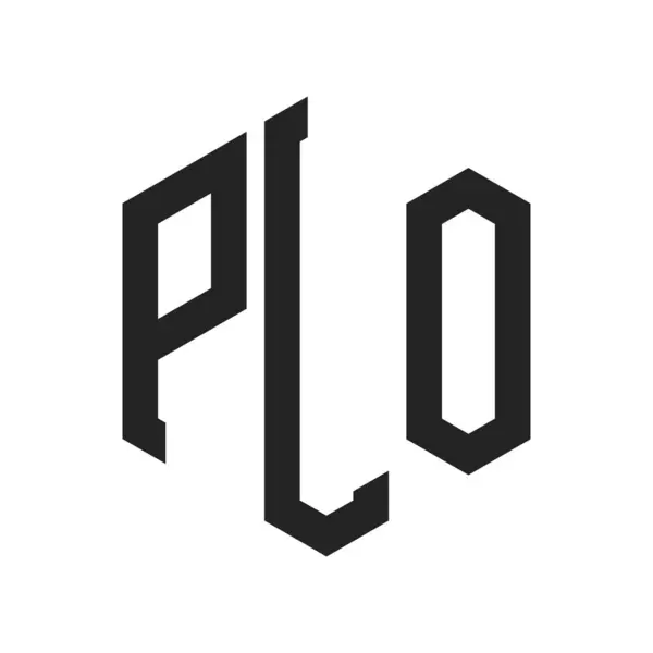 stock vector PLO Logo Design. Initial Letter PLO Monogram Logo using Hexagon shape