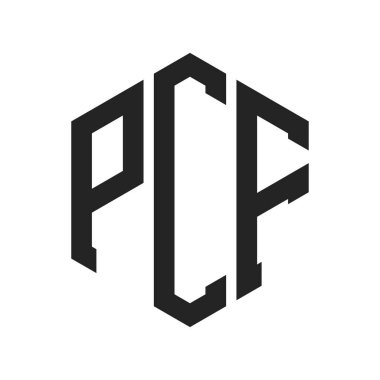 PCF Logo Design. Initial Letter PCF Monogram Logo using Hexagon shape clipart