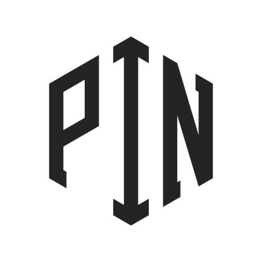 PIN Logo Tasarımı. Altıgen şekil kullanan ilk Harf PIN Monogram Logosu