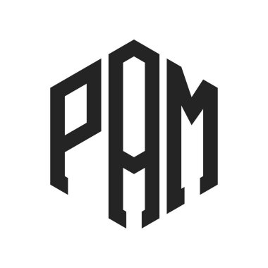 PAM Logo Design. Initial Letter PAM Monogram Logo using Hexagon shape clipart