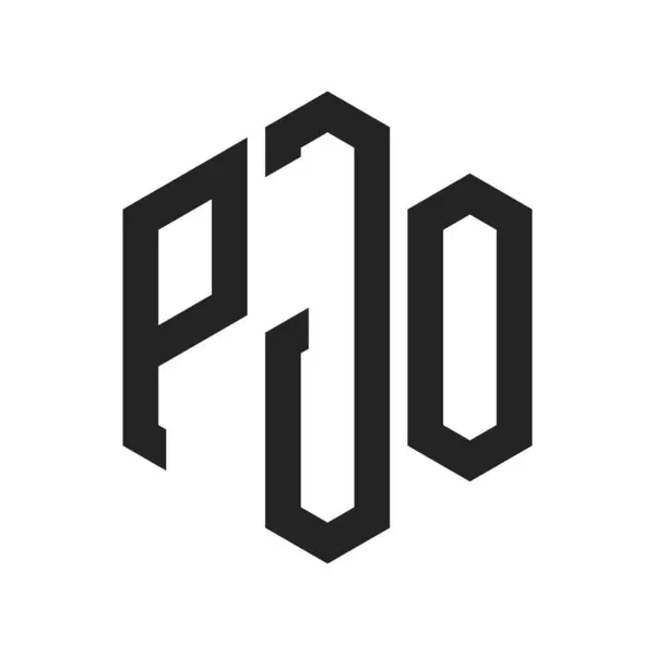 stock vector PJO Logo Design. Initial Letter PJO Monogram Logo using Hexagon shape