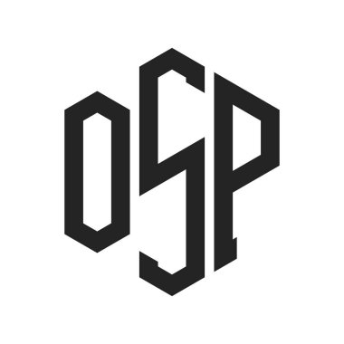 OSP Logo Tasarımı. Altıgen şekil kullanan İlk Harf OSP Monogram Logosu
