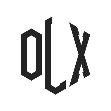 OLX Logo Design. Initial Letter OLX Monogram Logo using Hexagon shape clipart