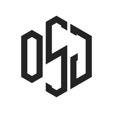 OSJ Logo Tasarımı. Altıgen şekilli ilk Harf OSJ Monogram Logosu